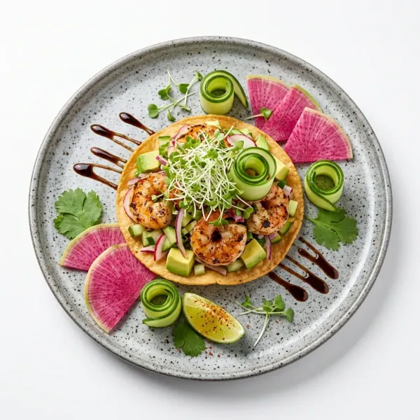 Tostada de Camarón en Aguachile