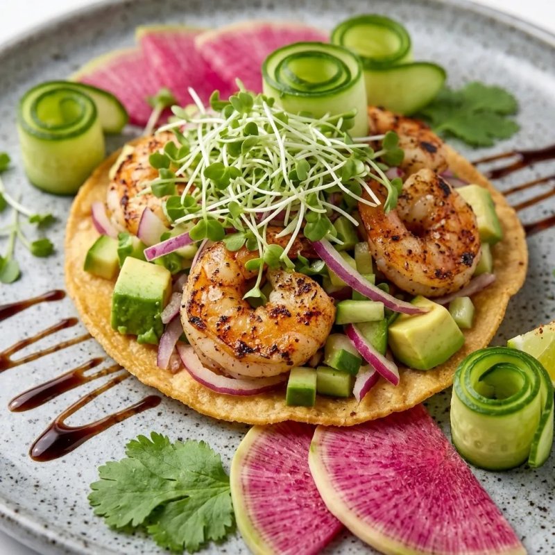 Tostada de Camarón en Aguachile